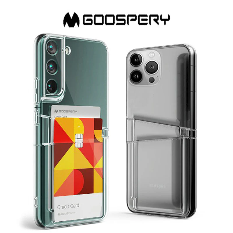 Goospery IPhone 14 Pro Max Dual Pocket Jelly Case w/2 Cards Storage 