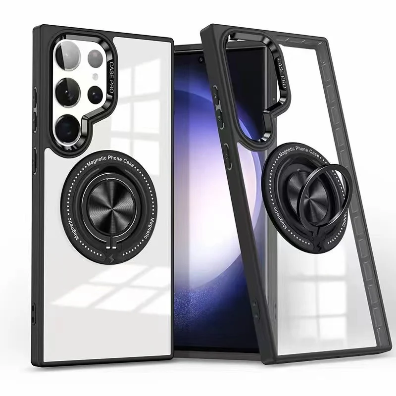 Galaxy S25 Ultra Black Ring Holder Case w/MagSafe