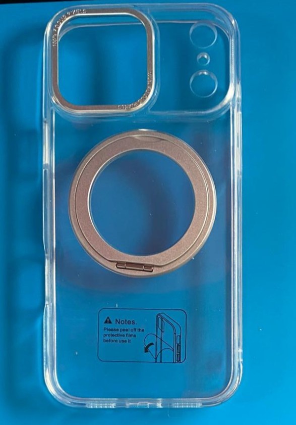 IPhone 17 Pro Max Clear 360 Rotatable Ring Stand Case w/Magsafe
