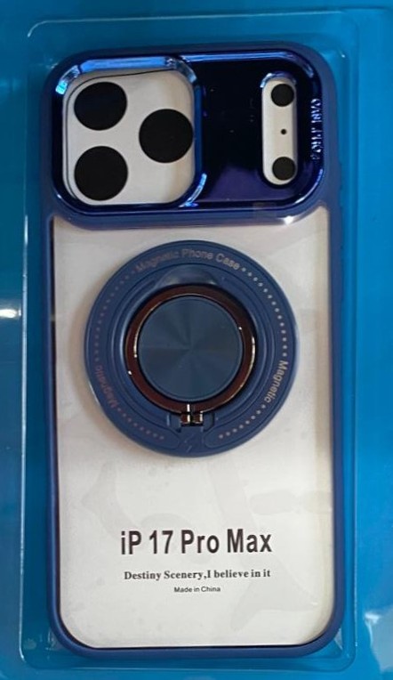 IPhone 17 Pro Max Dark Blue Ring Holder Case w/MagSafe