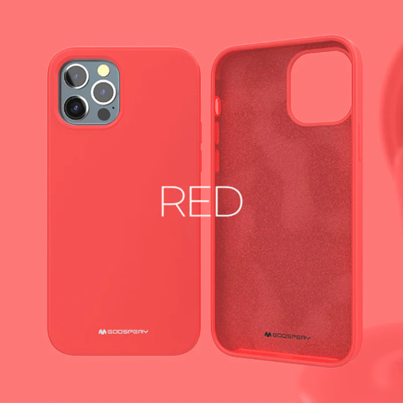 Goospery IPhone 13 Silicone Hard Red Case w/Magsafe