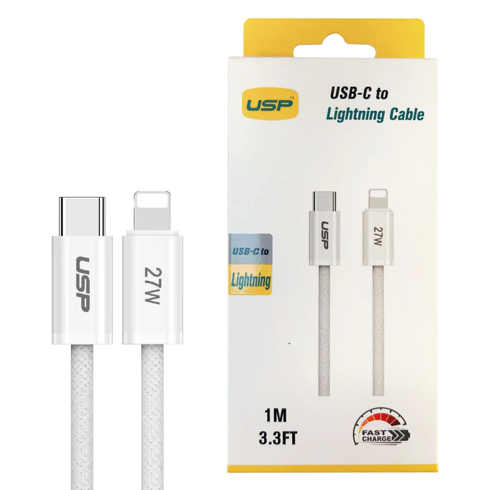 BoostUp USB-C to Lightning 27W Braided Fast-Charging Cable 1M