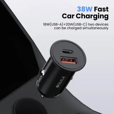 [3509] iQuick CQ2 38W Fast Car Charging USB-A & USB-C Ports