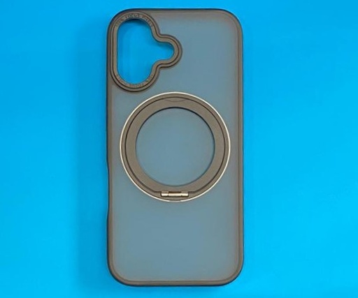 [1092] IPhone 17 Black 360 Rotatable Ring Stand Case w/Magsafe