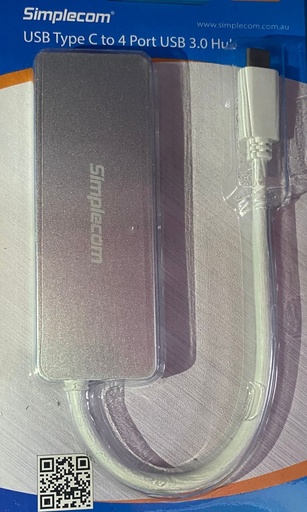 [3026] Simplecom USB Type C to 4 Port USB 3.0 Aluminium Hub